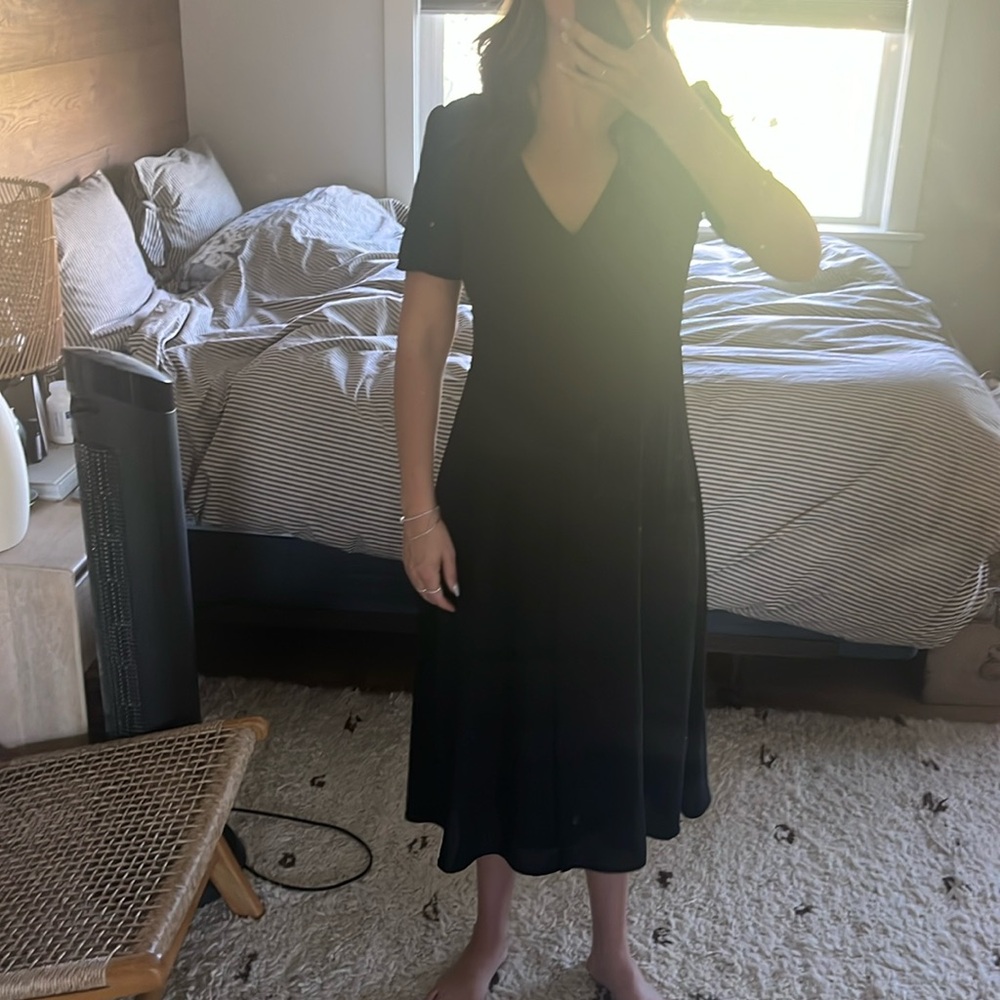 Aritzia Black Button Down Dress